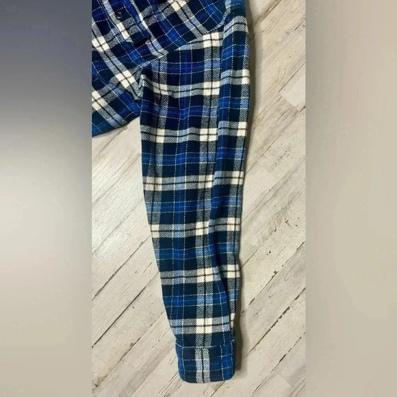 Orvis Flannel Shirt Adult XL Blue Plaid Button Long Sleeve - Picture 7 of 13